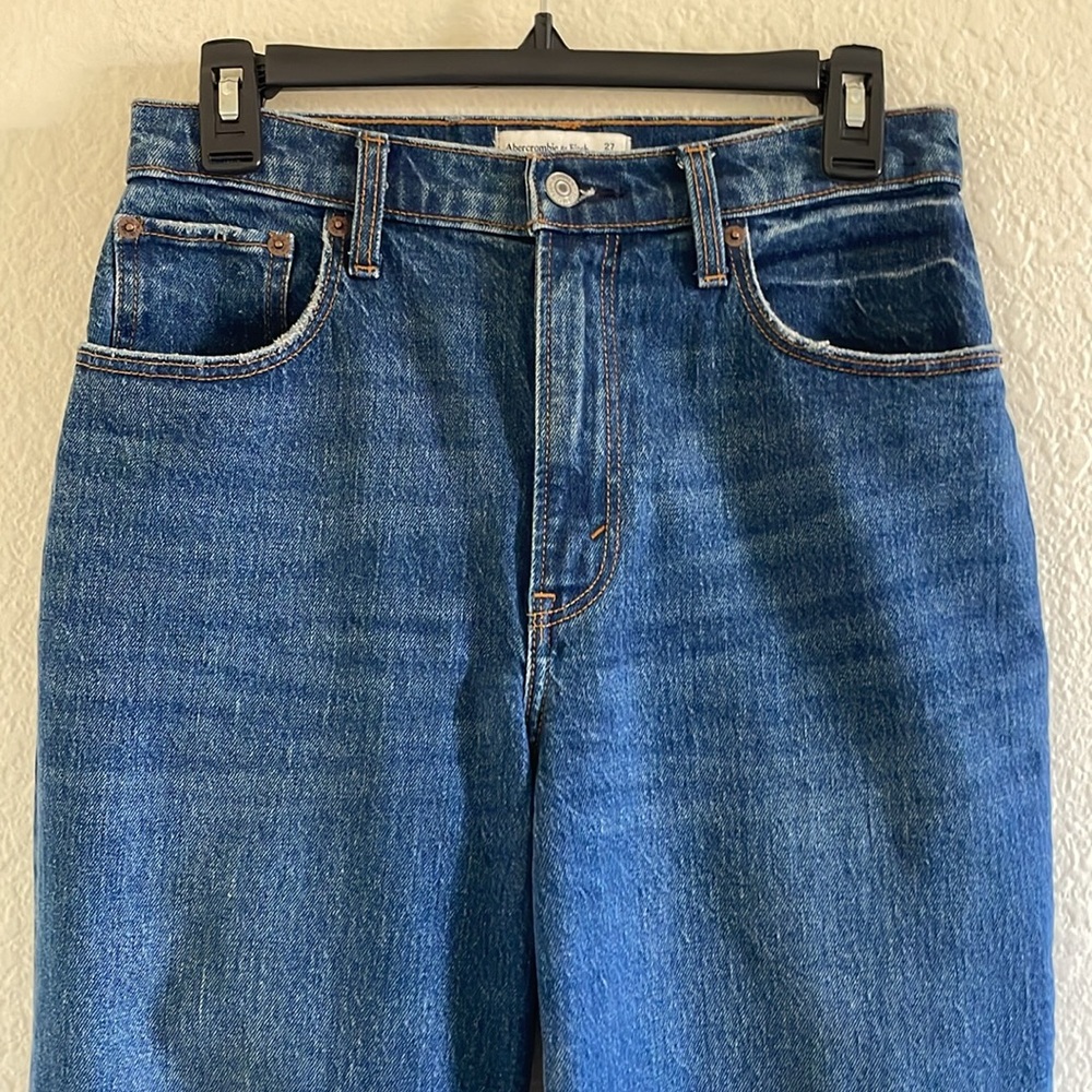 Abercrombie & Fitch 90s Straight Ultra High Rise Curve Love Denim Jeans 27 - Picture 4 of 7